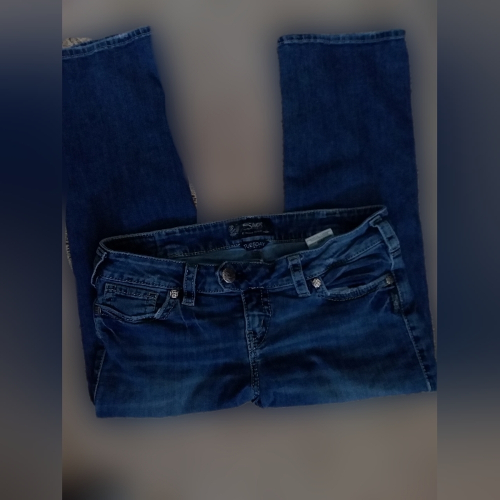 COPY - Silver capri jeans W31-L22 - Picture 1 of 8